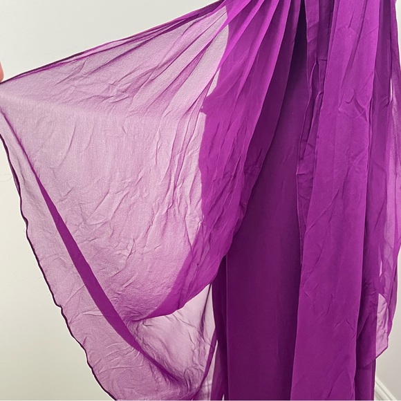 Marchesa Notte Silk Evening Gown, Purple, 6 - Picture 12 of 15